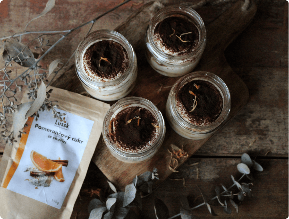 Tiramisu s pomerančovým cukrem